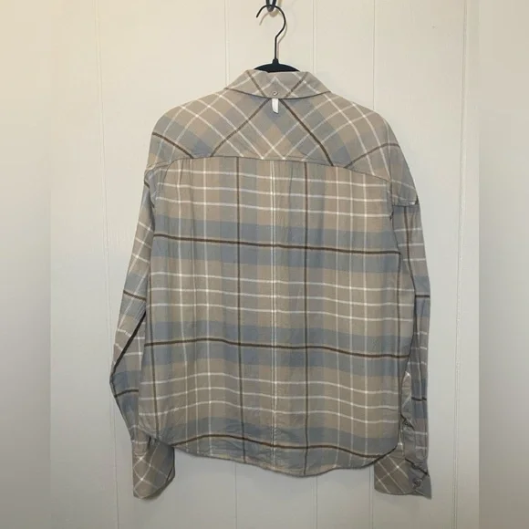 Rag & Bone Cruz Shirt Beige and Gray Plaid Shirt Size Small - Picture 5 of 10